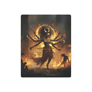 Stampa artistica in metallo Chamunda: dea indù della distruzione