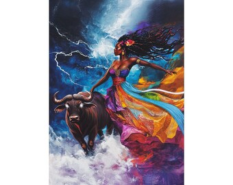 Oya Art Print: Orisha of Winds and Storms, Afrocentric Wall Decor