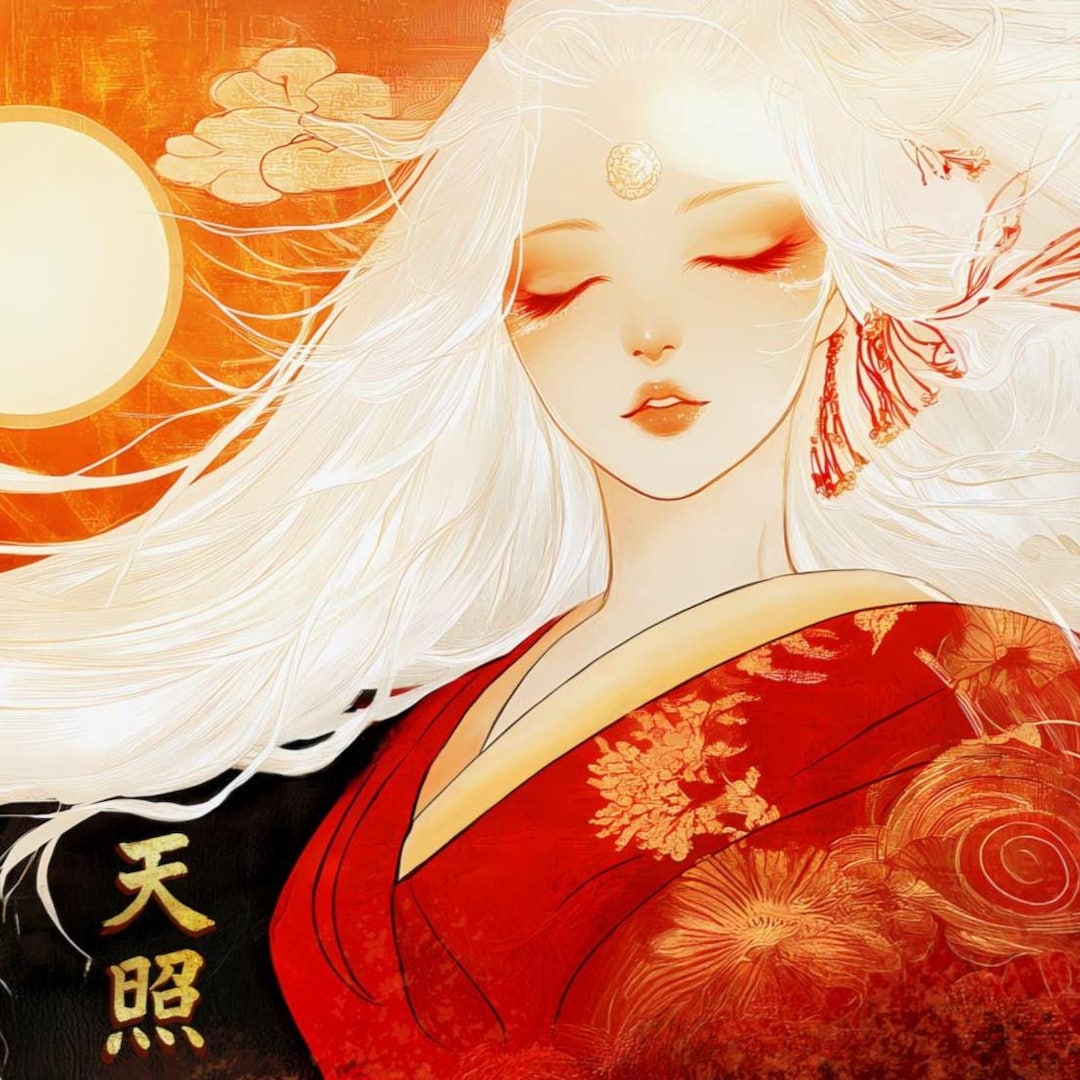 Amaterasu Shinto Art Print Sun Goddess Wall Decor, Kami Spiritual Gift ...