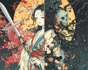 神々の悪戯 Unite Edition Sacred Artworks Izanami Art Print - Shinto Death Goddess Witchy Wall Decor - Etsy