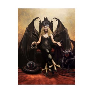 Rolled Posters, Lilith Gothic Art, Halloween Wall Decor, Dark Fantasy Print, Demon Queen Poster, Occult Home Decor