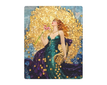 Fortuna Goddess Metal Art Print: Roman Mythology Wall Decor