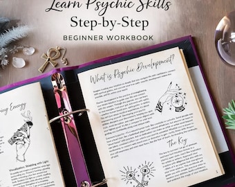 Beginner Psychic Course with Workbook, PDF, Digital or Printable, Divination Tools & Journal, 112 Pages