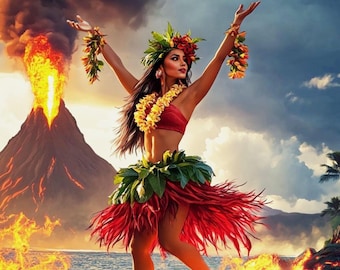 Pele's Dance - Hawaiian Fire Goddess Print