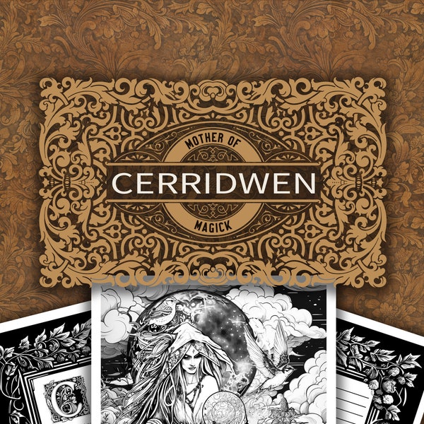 Cerridwen Coloring Pages: A Goddess Coloring Book Pages with History, an Invocation, and Journaling Page