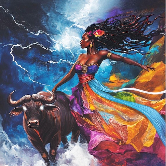 Oya Art Print: Orisha of Winds and Storms, Afrocentric Wall Decor