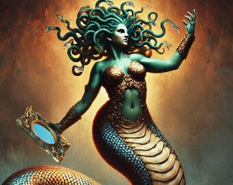 Medusa Art Print - Greek Goddess of Rage Witchy Wall Decor
