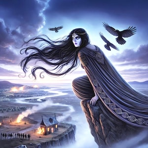 Impression Badb Crow Goddess : Art de la mythologie irlandaise