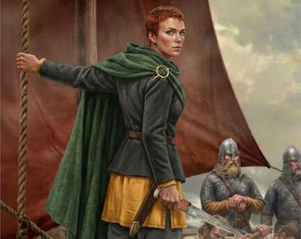 Gráinne Mhaol Pirate Queen Portrait,  Grace O’Malley, Celtic Warrior Woman Art Print