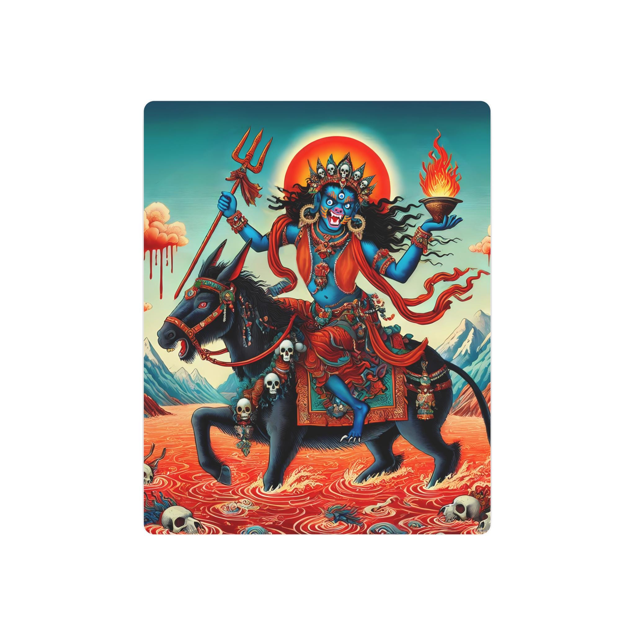 Palden Lhamo Metal Wall Art - Fierce Tibetan Print - Etsy