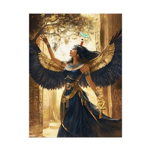 Nephthys Art Print - Egyptian Underworld Goddess Witchy Deco