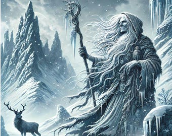 Cailleach Painting: Celtic Winter Goddess Art Print
