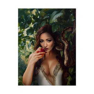 Eve Dark Goddess Art Print - Garden of Eden Witchy Wall Decor