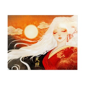 Amaterasu Shinto Art Print Sun Goddess Wall Decor, Kami Spiritual Gift ...