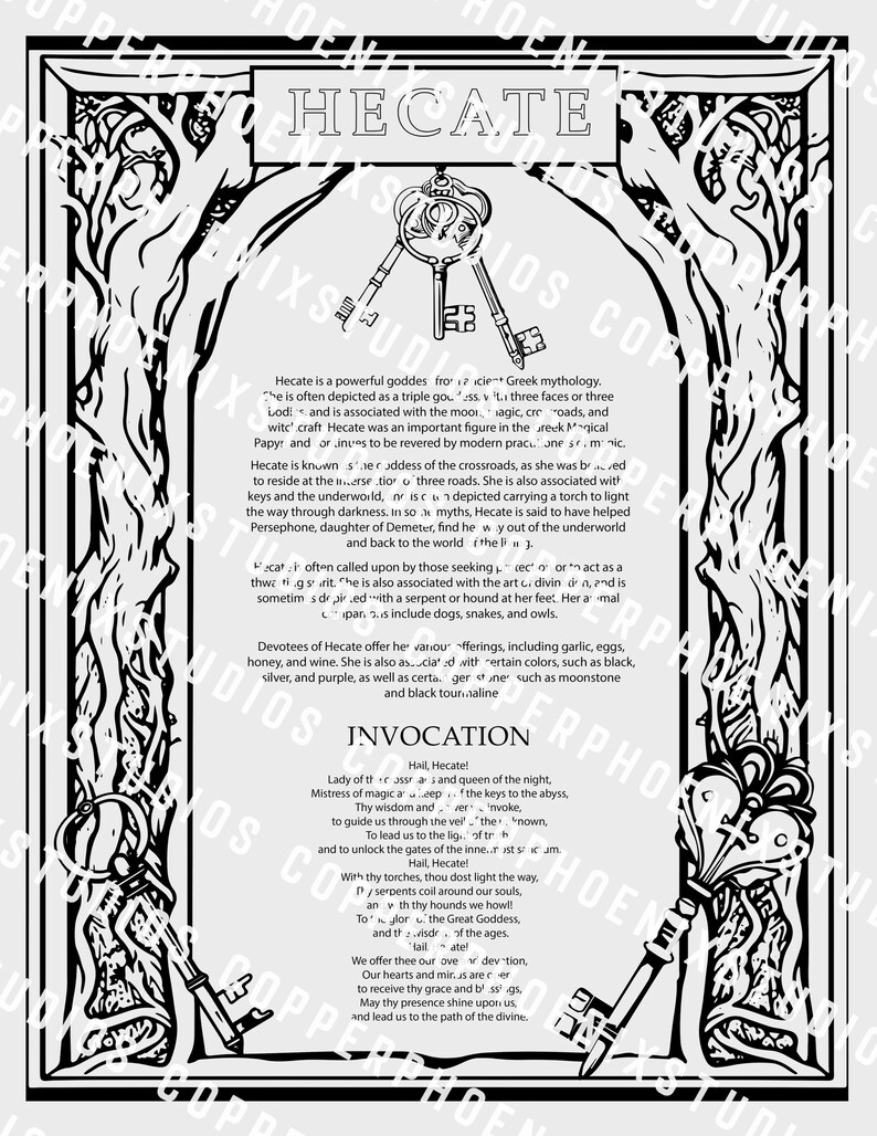 Hecate Goddess Coloring Book: History, Invocations, Journaling (PDF) - Etsy