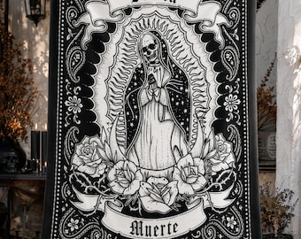 Personalized Santa Muerte Prayer Blanket