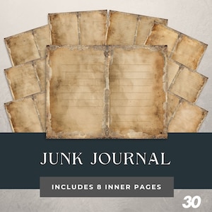 Shabby Chic Journal Kit: Printable Paper Book Pages (PDF Download)