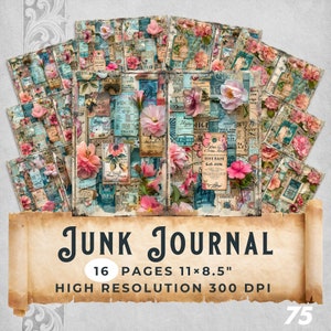 Vintage Digital Collage tickets and tag  Print Shabby Chic Junk Journal Printable Paper Craft Sheet Ephemera patterns paper Scrapbooking