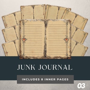 Lined Junk Journal Pages: Beige Printable Paper (Digital Download)