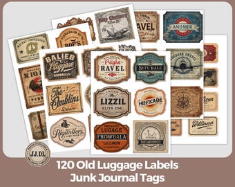 ヴィンテージの荷物タグ、無地の荷物ラベル、ジャンクジャーナル