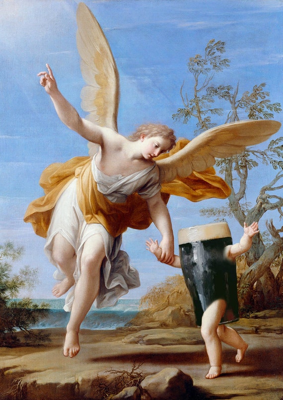 Pint Angel Print A4 - Etsy