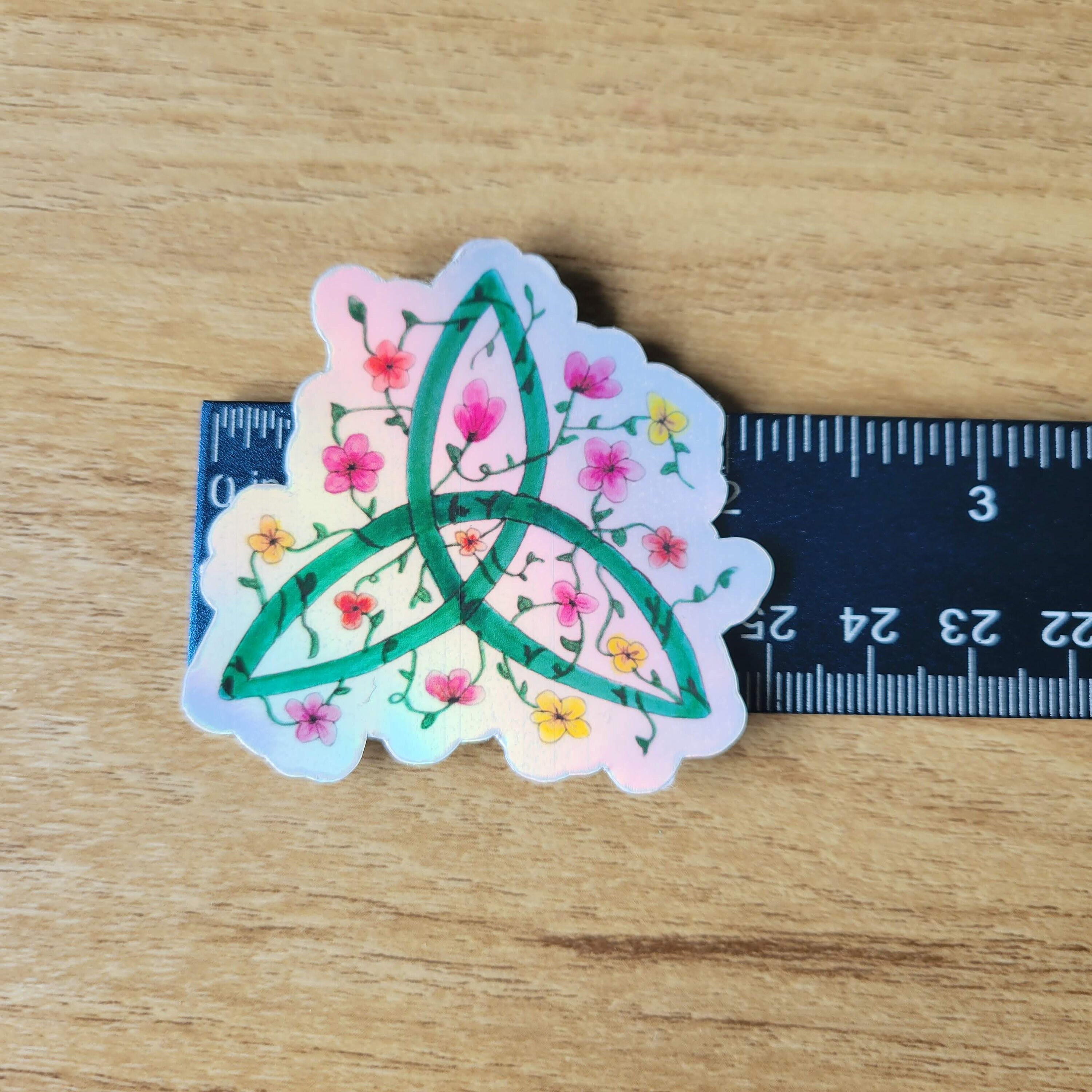 Holographic Celtic Knot Sticker Waterproof Decal, Floral Celtic Knot ...