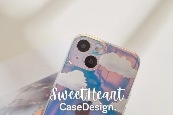 Cute Clear Holographic Cloud Iphone 14 13 12 11 Pro Max Case Etsy