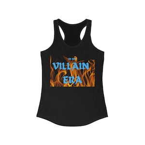 In My Villain Era Fire, Blue Lettering, Villain Army, Villains Women&#39;s Racerback Tank