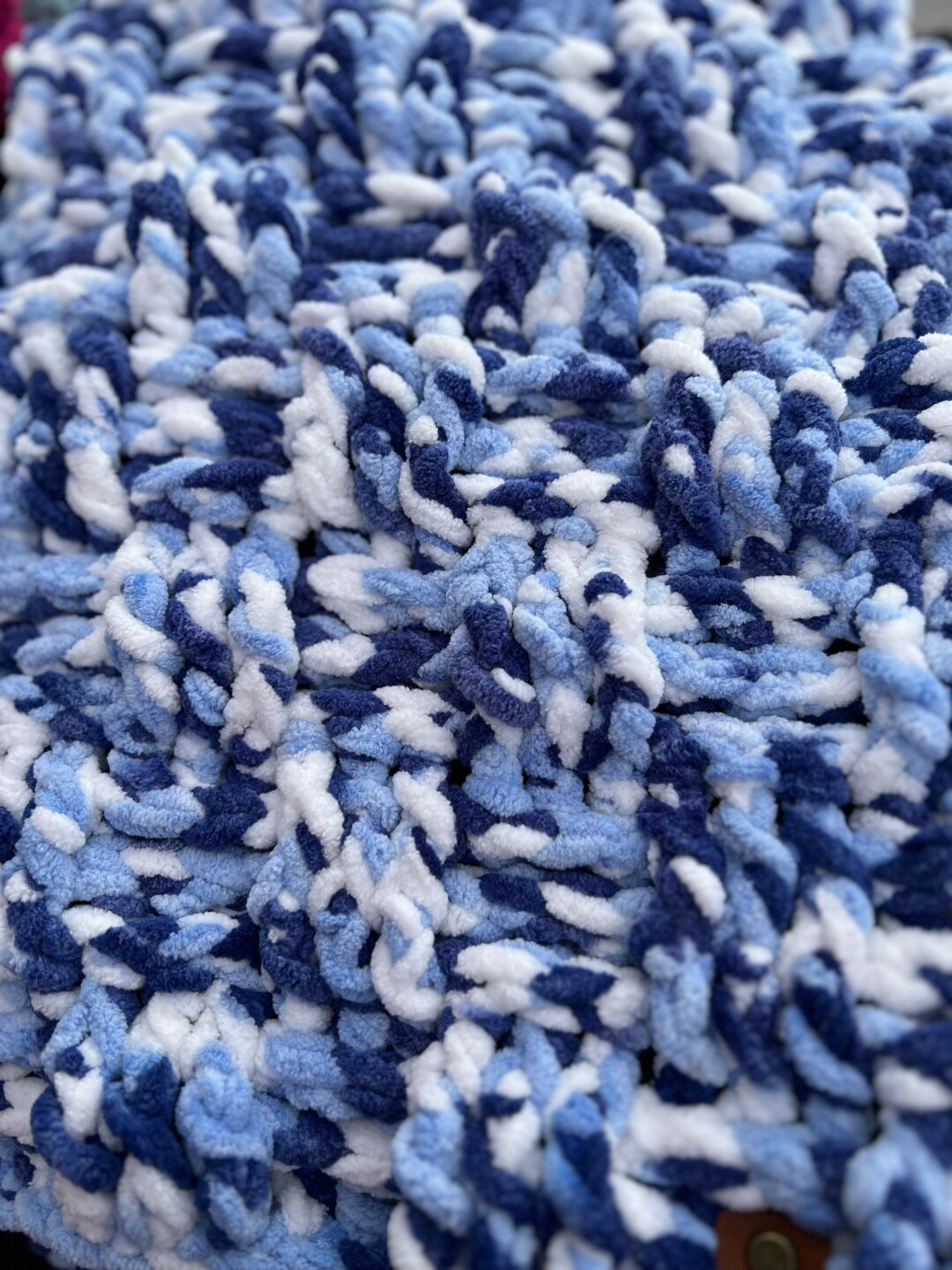 Baby Blanket Basket Weave Blueberry Dreams H33 X W36 Etsy