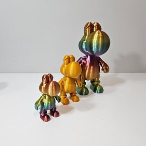 Yoshi 3D Print Mario Movie Video Game Fan Art Rainbow Sculpture Super Mario Bros Mario 64 World