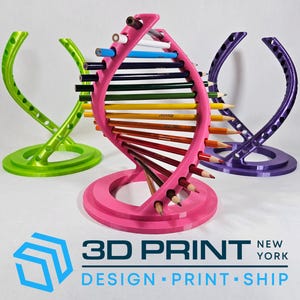DNA Pencil Holder Double Helix Molecule | 12 and 16 hole options | Teacher Gifts Classroom Decor