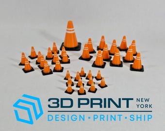 Paquete de 12 mini conos de tráfico con colores personalizados, mini pilón de seguridad impreso en 3D, accesorio para coche RC en miniatura.
