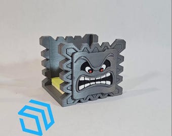 Thwomp Sticky Note Holder Super Mario Bros Multicolor 3D Print Desk Organizer