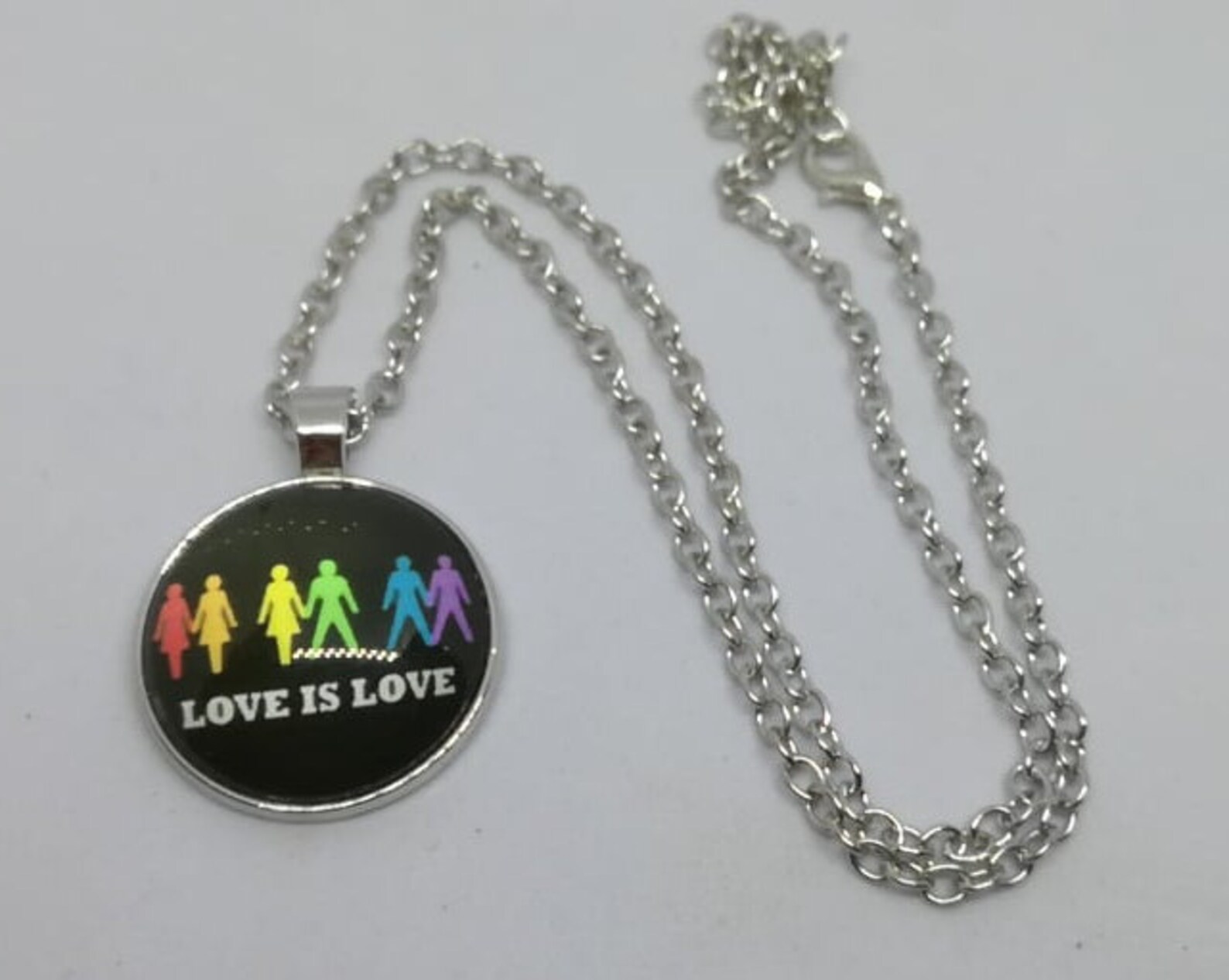LGBT Rainbow Necklace LGBT Pendant Necklace Mens Pendant Etsy