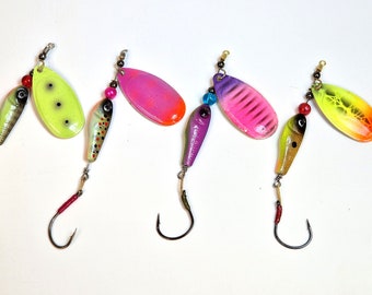4 pieces. Handmade spinner lures. for trout, pike, perch...