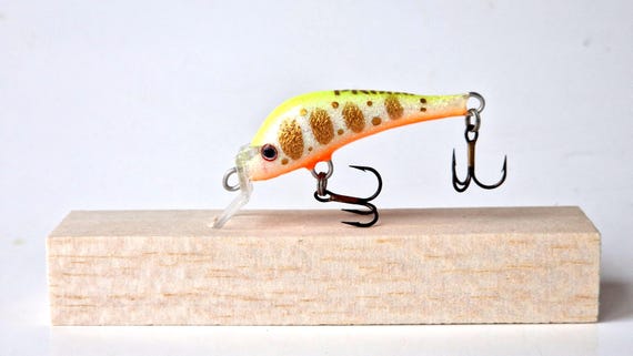 Leurre De Pêche Artisanal Spasm Lures - Crankbait Bois Vert/Jaune - 40 Mm, 4.5g