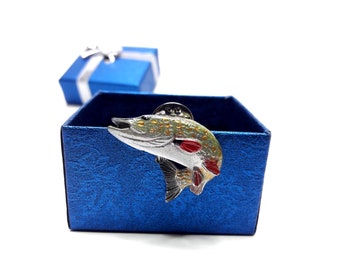 Pewter Lapel Pin Badge Brooch - Handmade + Gift Box. a Gift for a Fisherman.