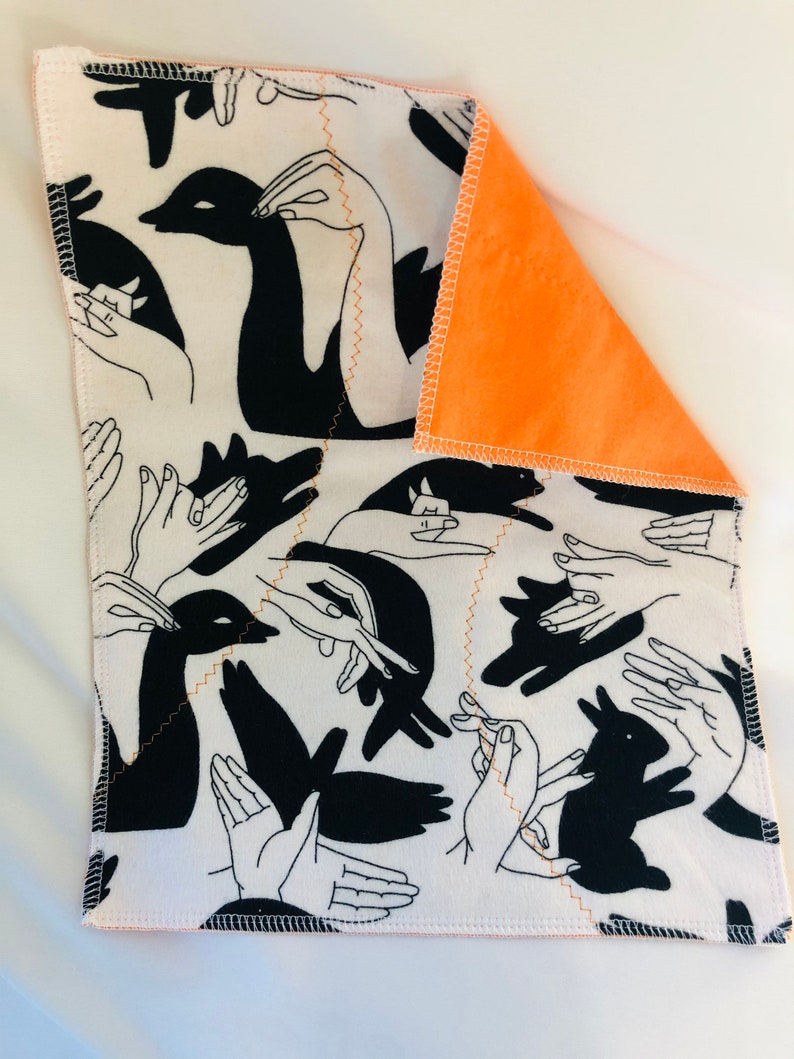 Hand Shadow Flannel Kitchen Unpaper Towels, 100 Cotton Flannel Reusable Towels, Summer Picnic