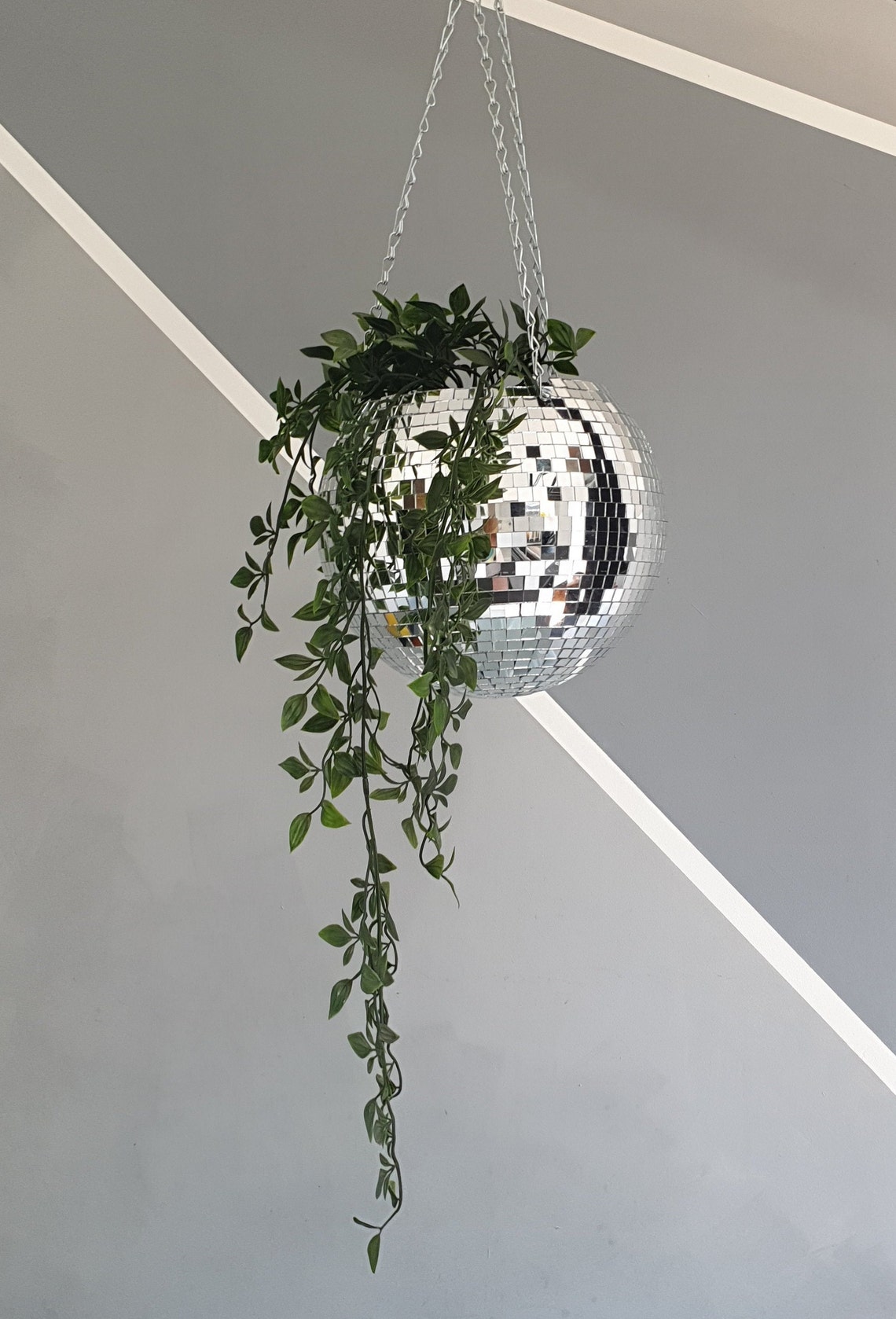 Disco ball hanging planter Etsy