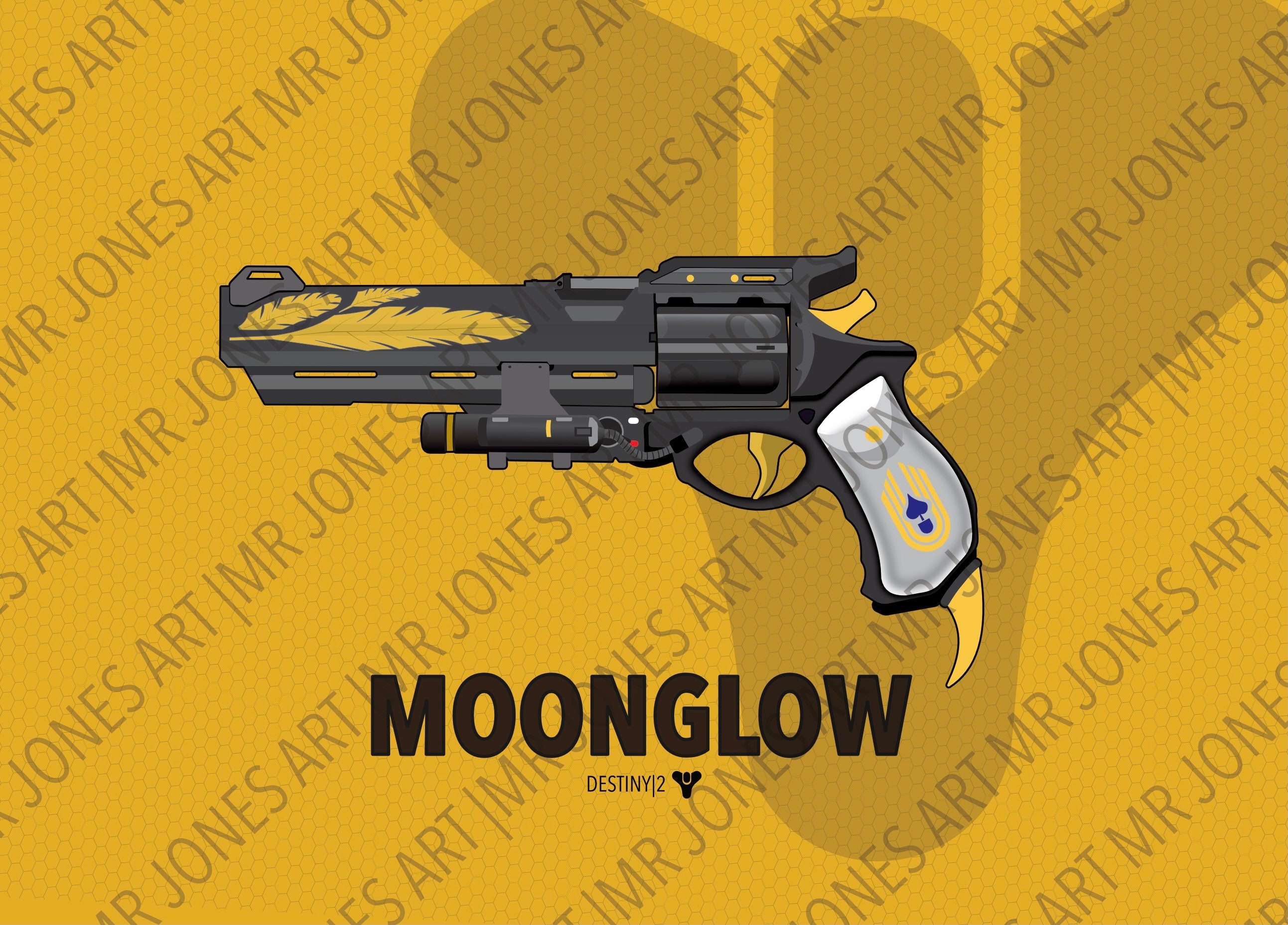 Destiny 2 Moonglow Hawkmoon Ornament Weapon Poster Etsy
