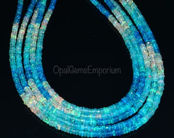 Natürlicher äthiopischer Paraiba Opal Shaded Halskette, Paraiba Shaded Opal Halskette, Paraiba Shaded Halskette, Oktober Geburtsstein, Begabter Schmuck