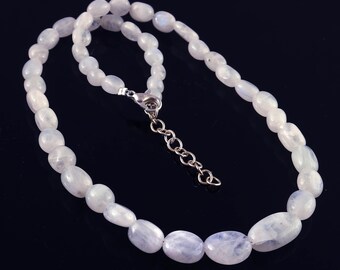 Collana Con Iolite, Pietra Di Luna Arcobaleno E Perline Miyuki, Collana Lunga E Delicata A Strati, Grazioso Bracciale Avvolgente Con Piccole Pietre Preziose Blu Per Donna - Italia - Foto 2