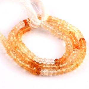 Natural Citrine Gemstone Beads Necklace, Citrine Shaded Beads Necklace, Citrine Faceted Beads Necklace 16 Inches, Handmade Jewelry