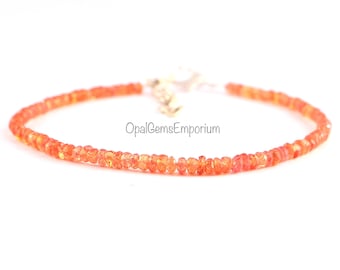 オレンジサファイアファセットロンデルビーズ、AAA++トップ品質