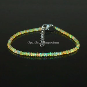 Natural Ethiopian Opal Bracelet, Opal Bracelet, Opal Beaded Bracelet, Gemstone Bracelet, AA++ Grade Opal, October Birthstone, Gifted Jewelry