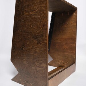 10U SLANTED STUDIO RACK | Angled Audio Rack | Stylish Dark Walnut ...