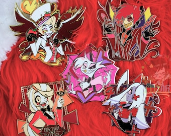 Hazbin Hotel Enamel Pin - Lucifer, Alastor, Angel Dust, Charlie, Vaggie