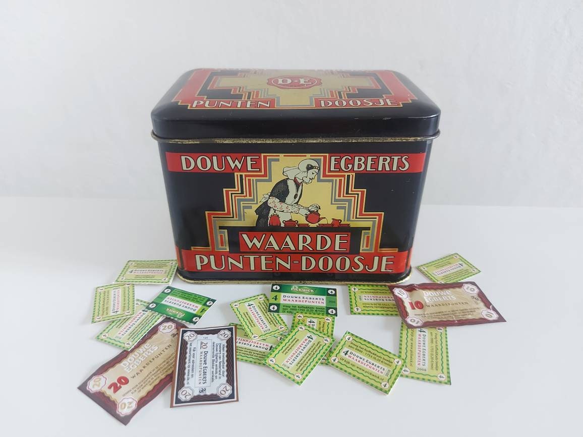 Horizontaal blozen verkoper 1984 Douwe Egberts D.E. Waardepunten Doosje dots Can From - Etsy