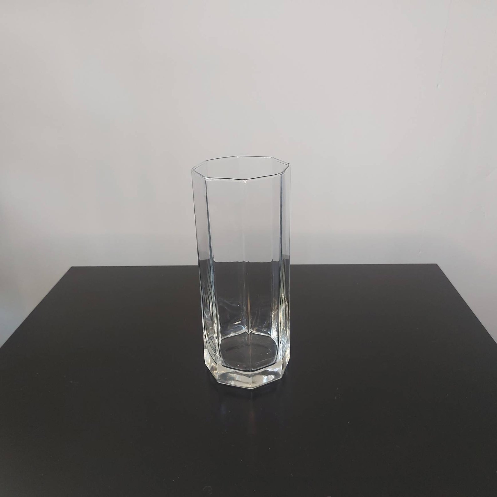 Luminarc Octime clear long vase octagonal 21 cm RARE Etsy