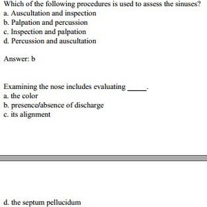 NCLEX Questions: Health History and Physical Assessment Vol. 1. Collection of MCQ on health history & physical assessment for NCLEX exam. image 6